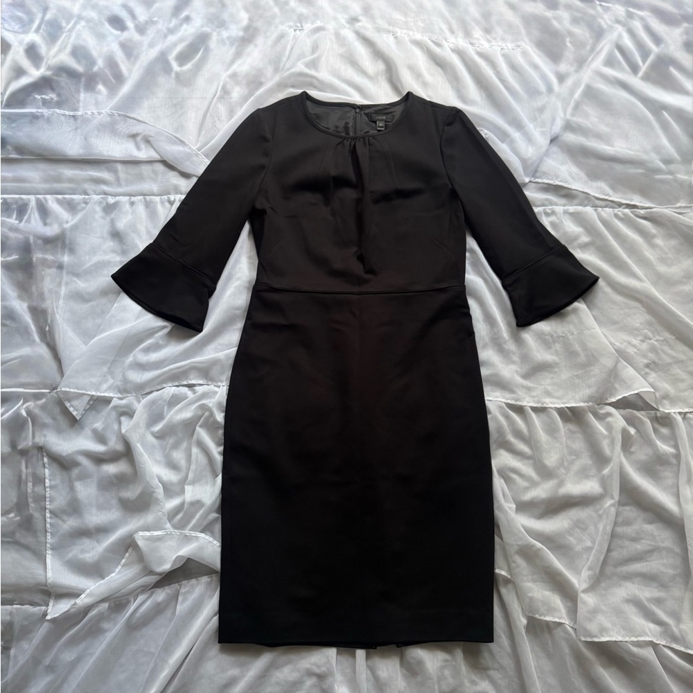 J. Crew Bell Sleeve Sheath Stretch Ponte Dress